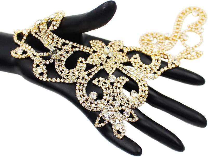 PEARLY JUN Rhinestone Applique Crystal Applique for Hand Sewing Craft Projects DIY Wedding Clothes Shoes Hats Bags (YL003-gold) - Image 4